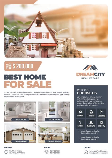 real estate flyer template psd